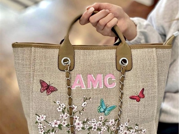 Customised flowers butterfly tote
